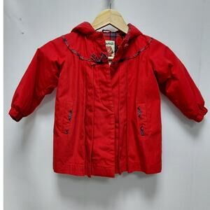 Rothschild Filling Red Hooded Jacket Solid Polyester Size 24M
